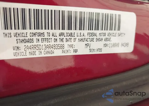 2010 Chrysler Town & Country Touring из США, поврежденный, VIN 2A4RR5D13AR493588